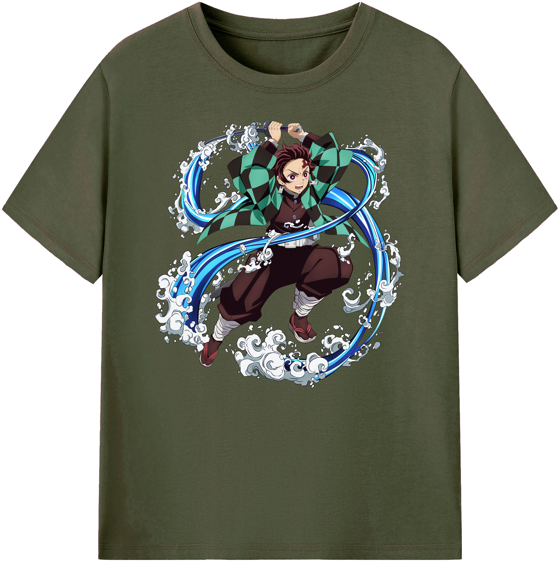 （画像用） 鬼滅の刃 竈門 炭治郎／かまど たんじろう Kamado Tanjirou 綿100％ メンズ半袖Tシャツ｜肌触りやわらか＆通気性